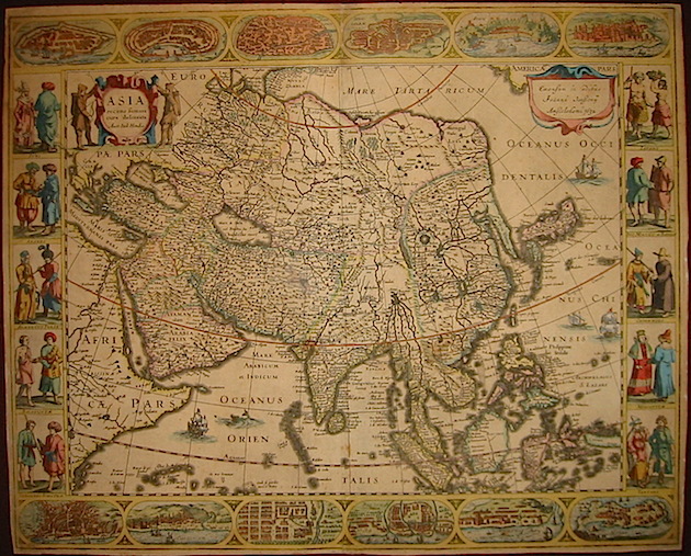 Hondius Jodocus (1563-1612) Asia recens summa cura delineata 1632 Amsterdam 